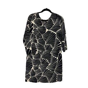 J Crew black‎ and cream floral tunic dress 8